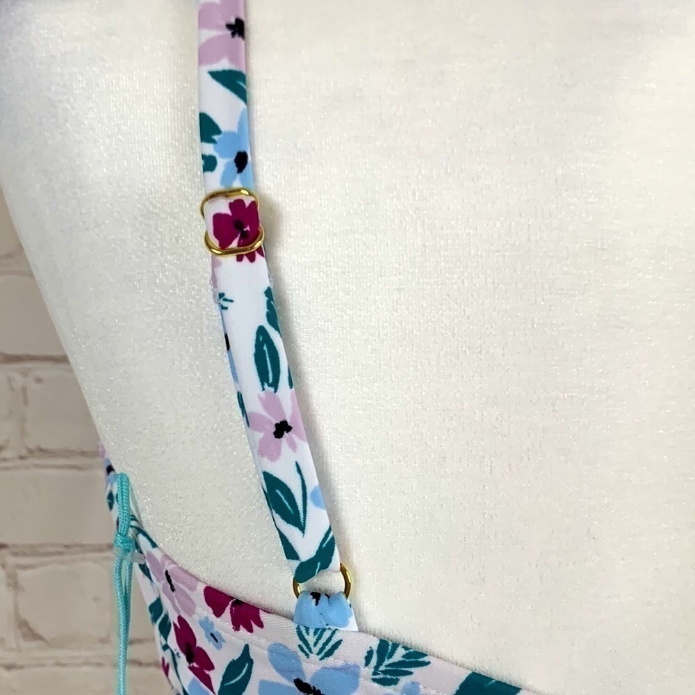 KONA Sol Spaghetti Strap Floral Print Bikini Top Size XS 0-2 NWT - Picture 5 of 10